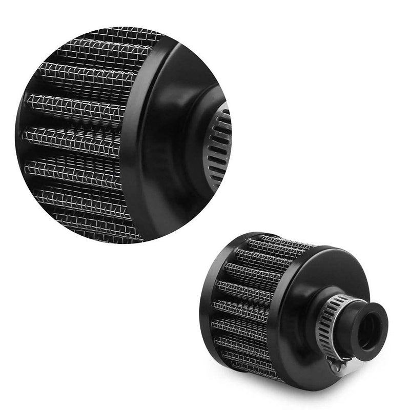 RASNONE 12mm Air Filter Cold Air Intake Filter Breather Turbo Vent Air Intake Filter Cleaner Black Universal for car and Motorcycle - Image 4